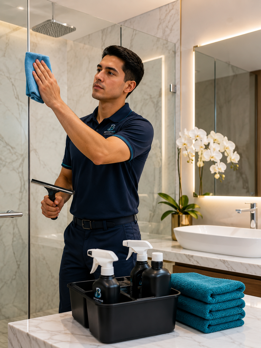 Bathroom glass and washroom surface cleaning in Al Ain